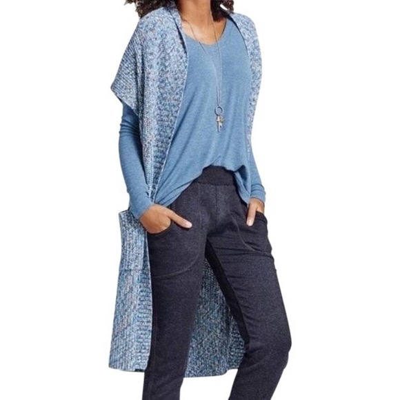 CAbi Jackets & Blazers - NWT CABI Napa Vest 3165 Tea Lounge Open Long Sweater Duster  Melange Blue Small